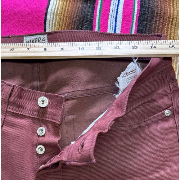 Naked & Famous Selvedge Jeans Mens 29x34 Pomegranate Denim Japanese Selvedge Red - Picture 4 of 13